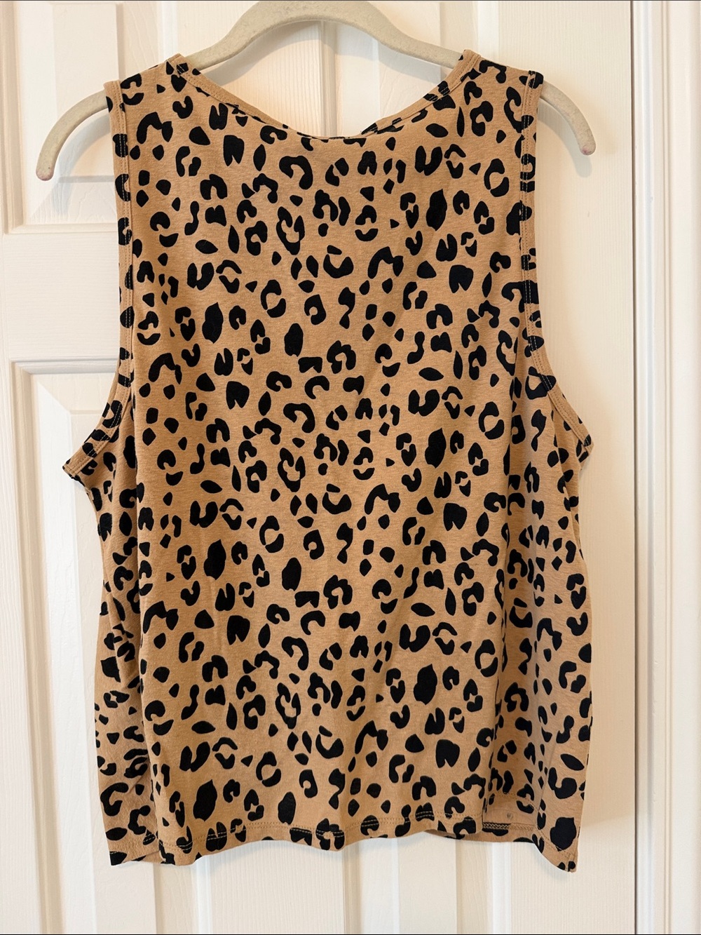 J. Crew Tan and Black Leopard Twist-Front Tank Top - Picture 4 of 5